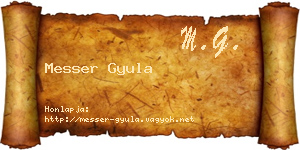 Messer Gyula névjegykártya